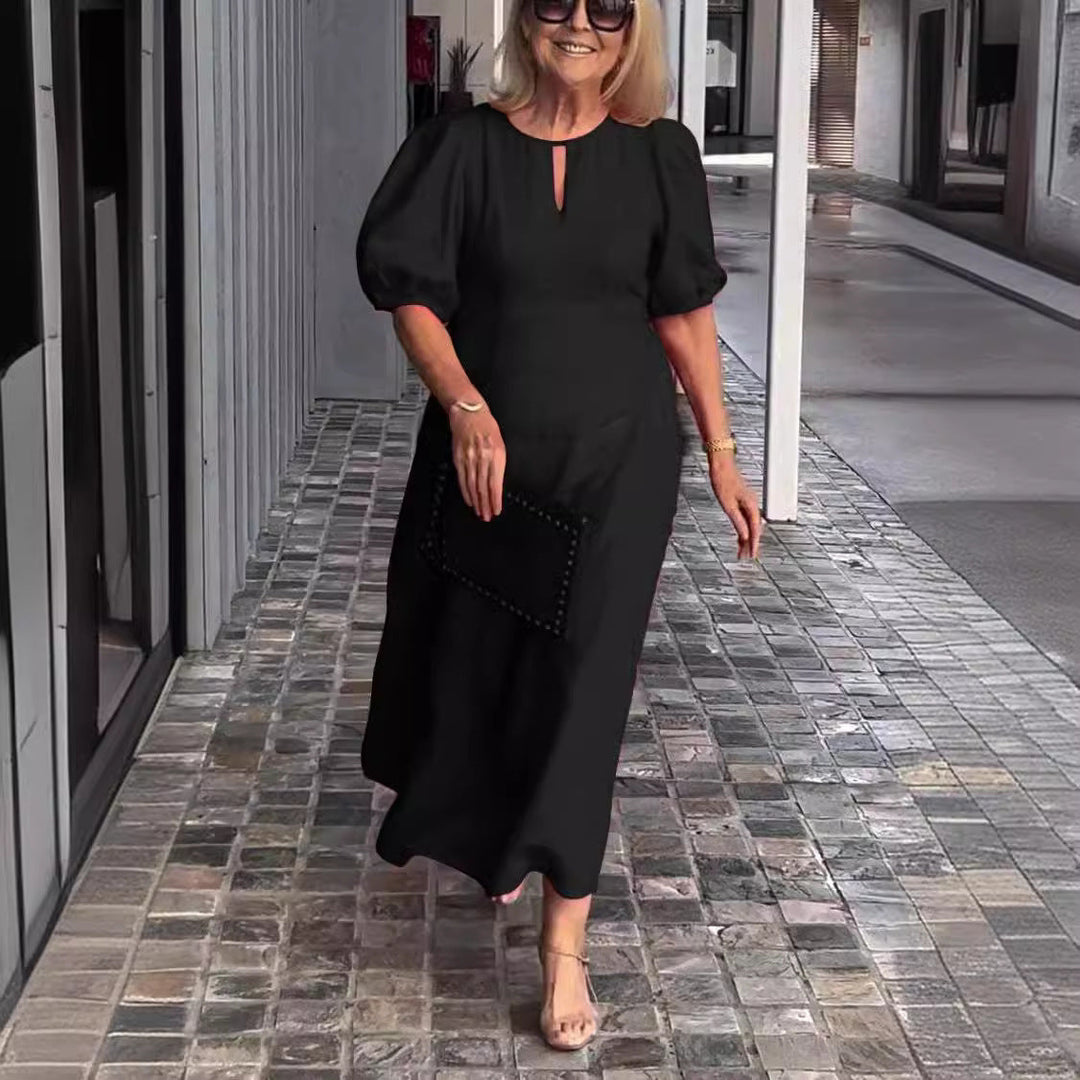 Juliana | Women's Elegant Puff-Sleeve Midi Dress