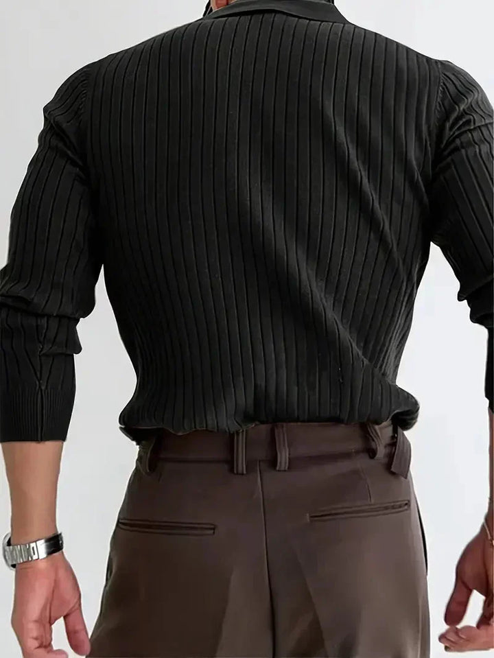 Brit & Boho™️ | Ribbed Knit Pullover Shirt