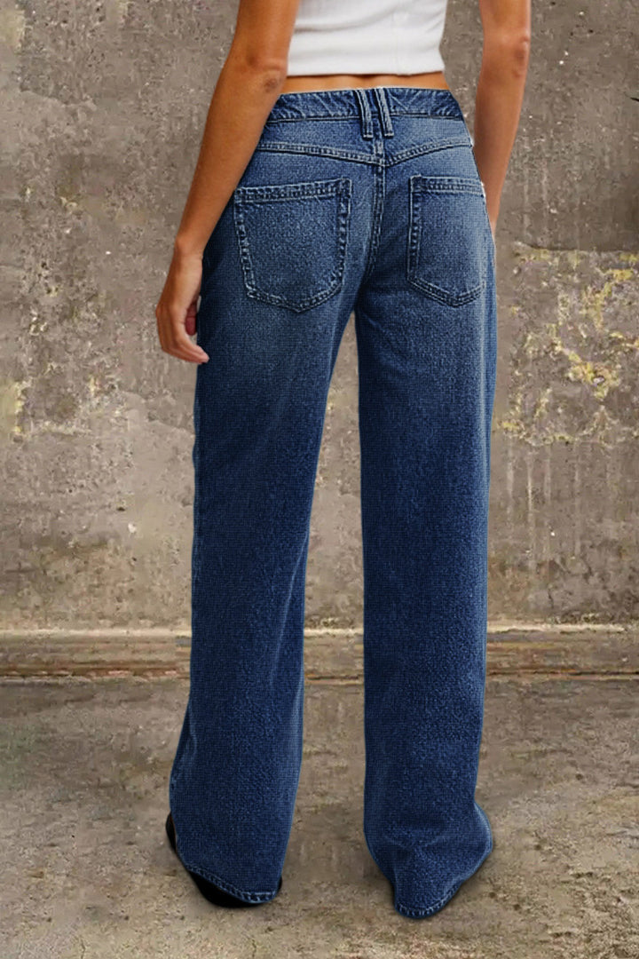 Mid-Rise Straight Fit Denim Jeans