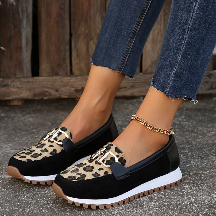 Mindy | Animal Print Cushioned Loafers