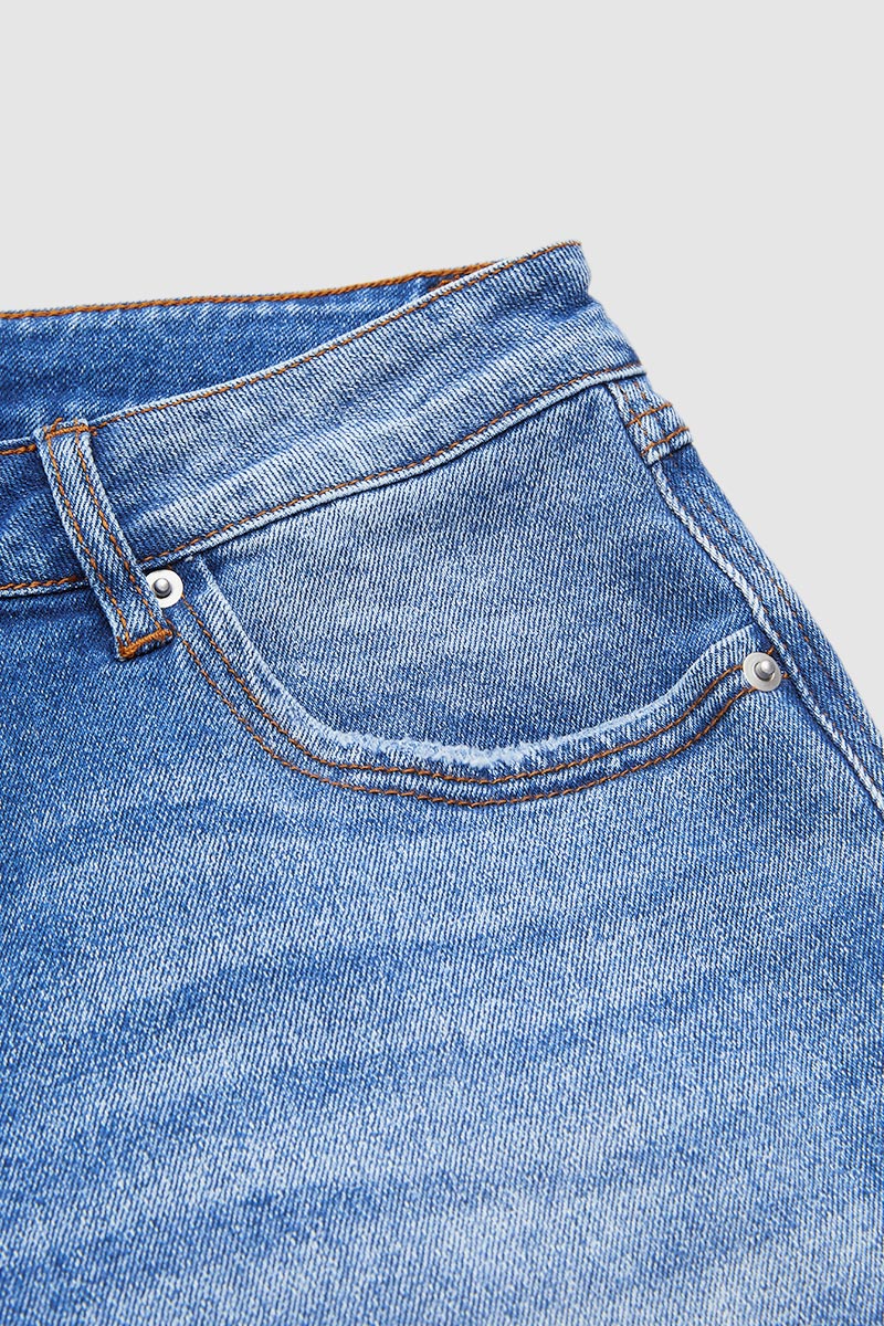 Mid-Rise Straight Fit Denim Jeans