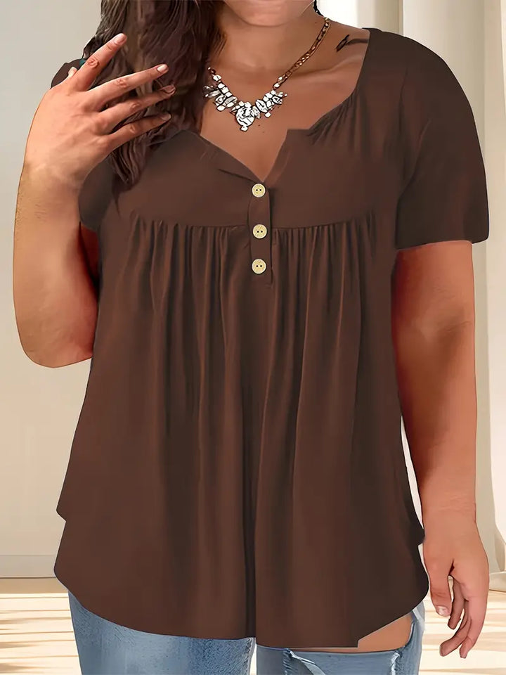 Zoey™ - Stylish Plus Size Pleated Blouse