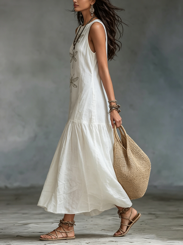 Geneva | Women's Round Neck Sleeveless Maxi Dress