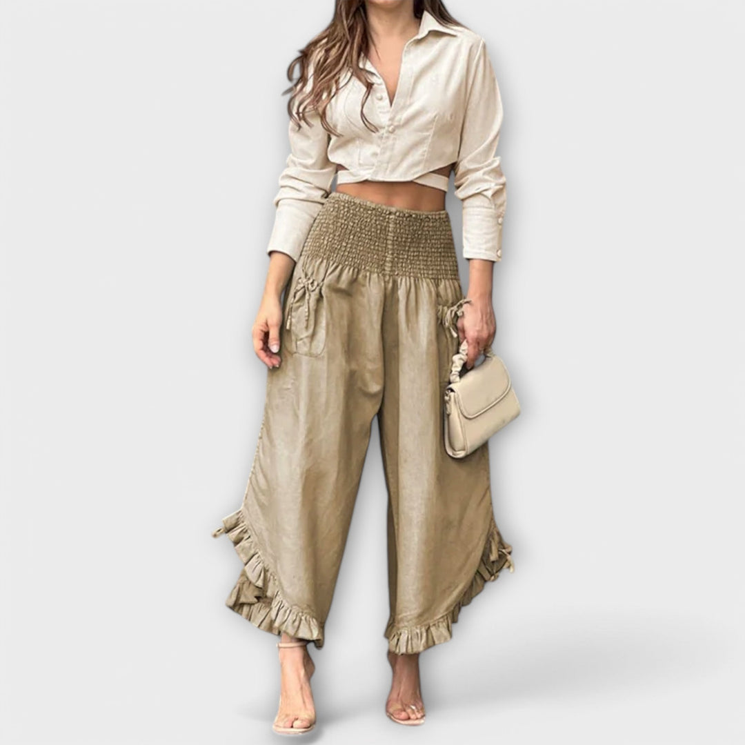 Jaya - Relaxed Fit Trousers with Chic Crease Details