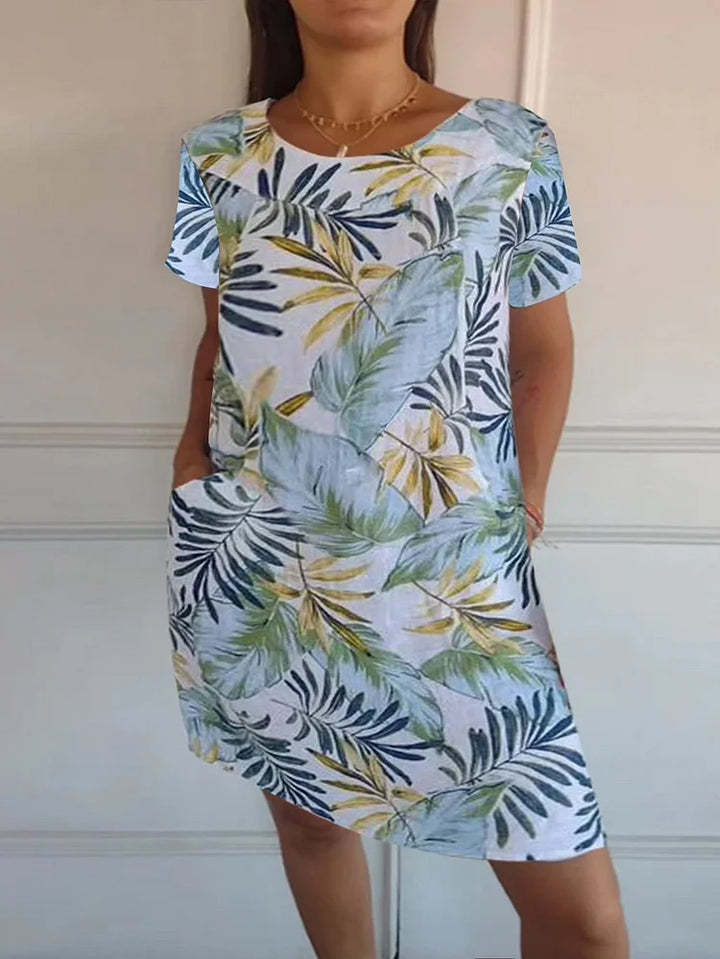 Summer Dress for Women with Pockets and Vibrant Print