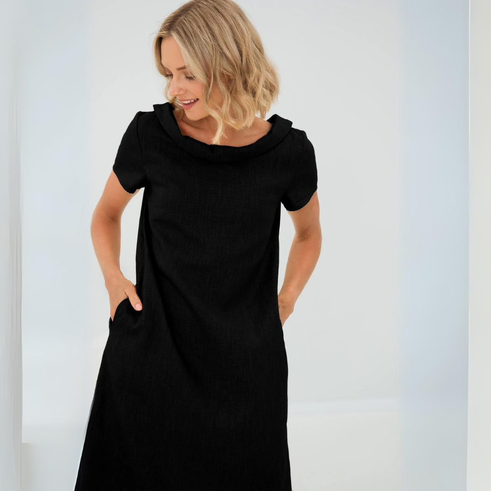 Women's Short Sleeve Mini Dress with Pockets