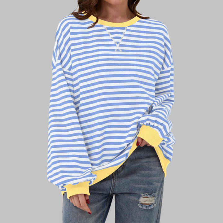 LUKA™ - Striped Long Sleeve Casual Sweatshirt with Round Neck