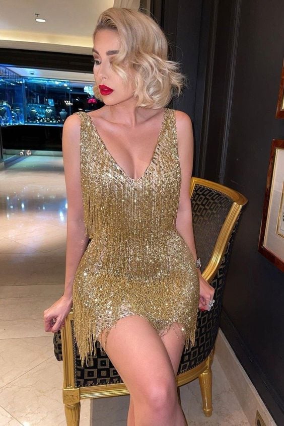 Chic and Alluring Fringed Party Dress