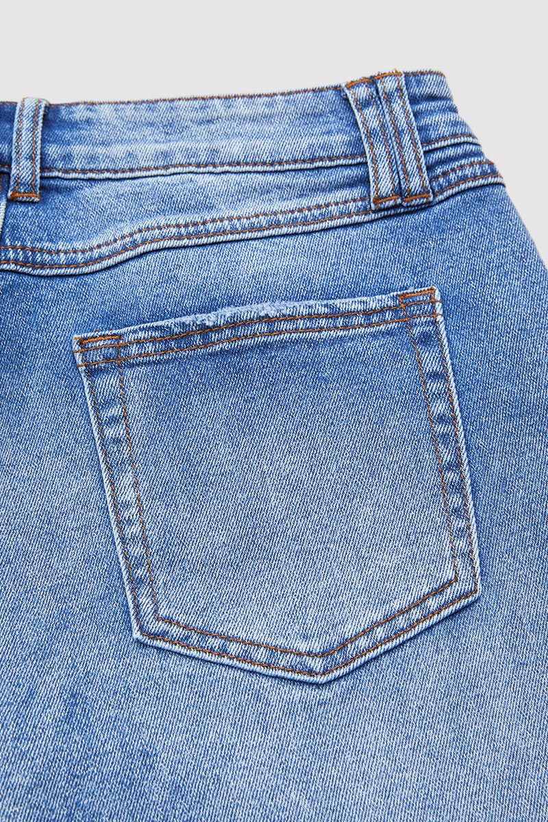 Mid-Rise Straight Fit Denim Jeans