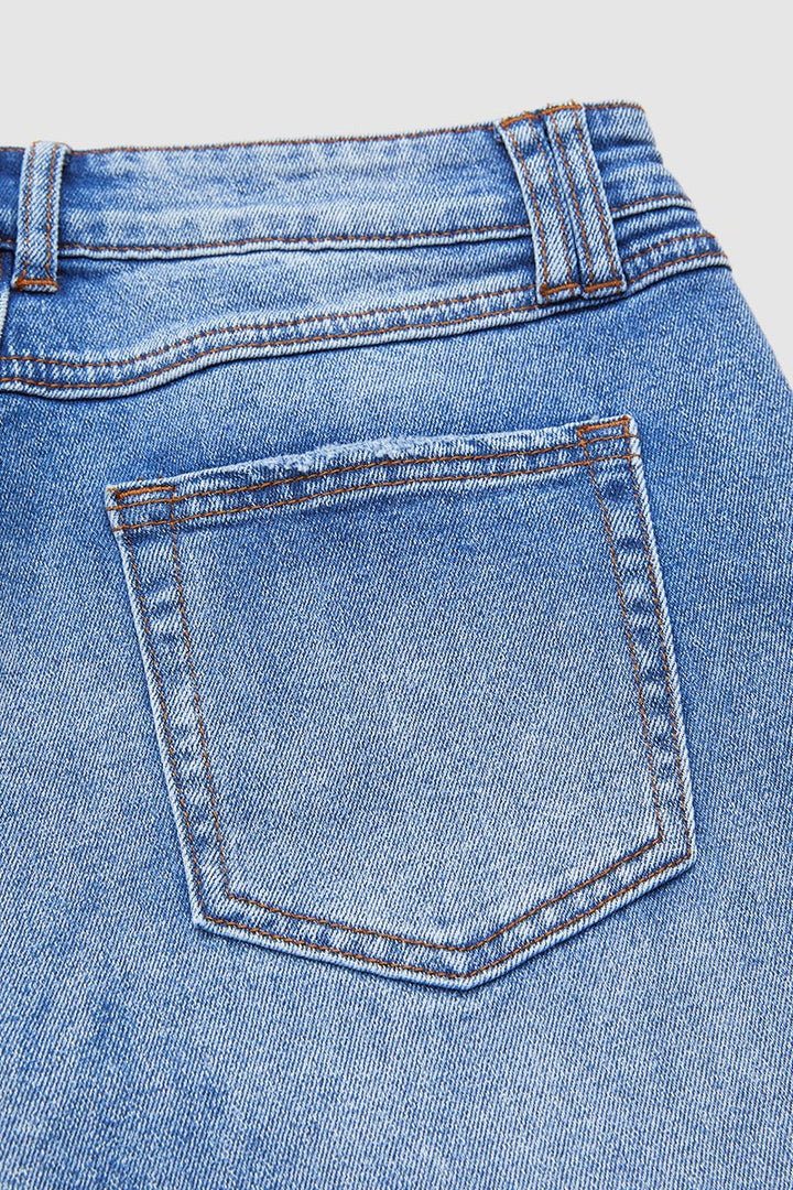 Mid-Rise Straight Fit Denim Jeans