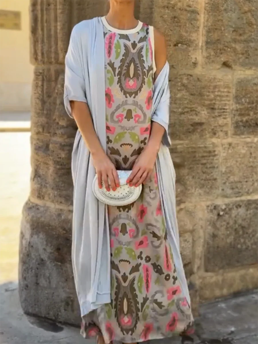 Delly - Bohemian Style Two-Piece Dress