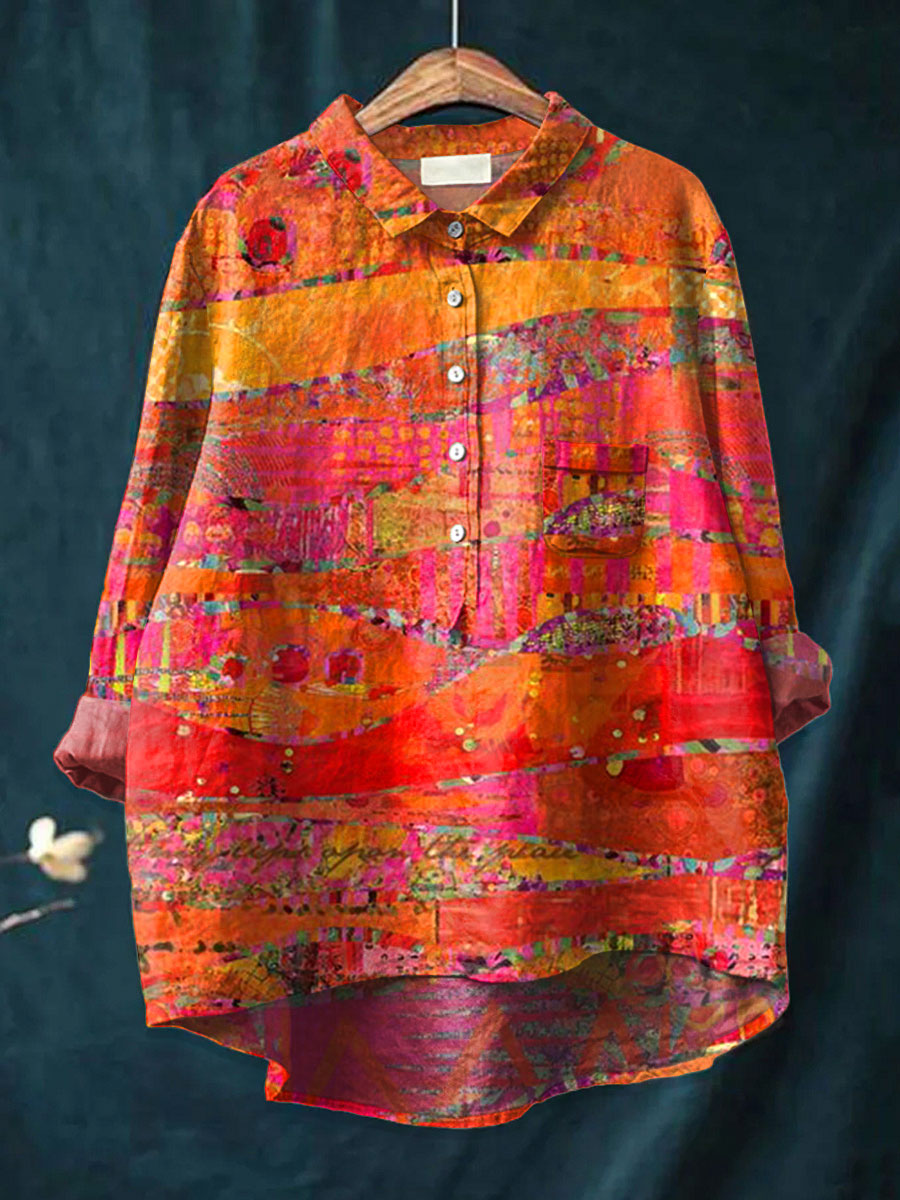 Heidi™ – Vintage Art Print Casual Cotton And Linen
