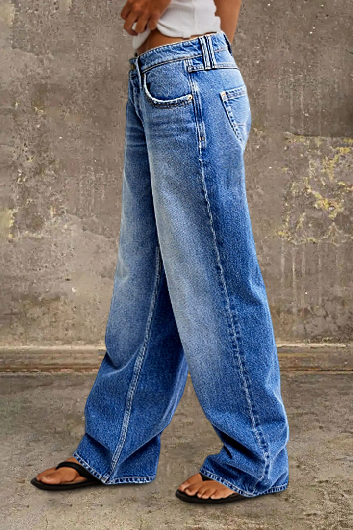 Mid-Rise Straight Fit Denim Jeans