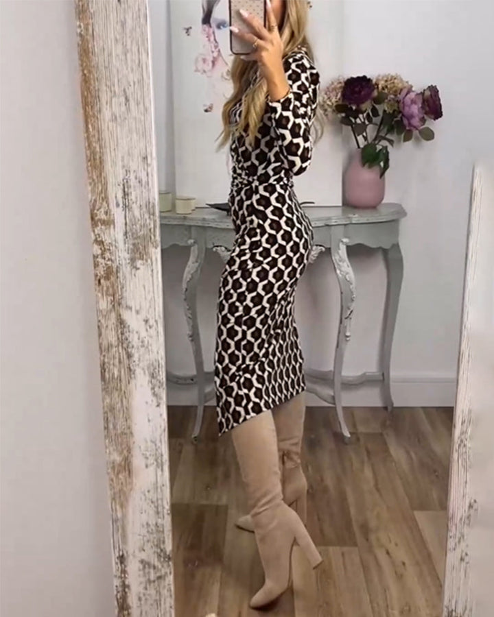 Donna™ - Comfy Printed Slit Dress