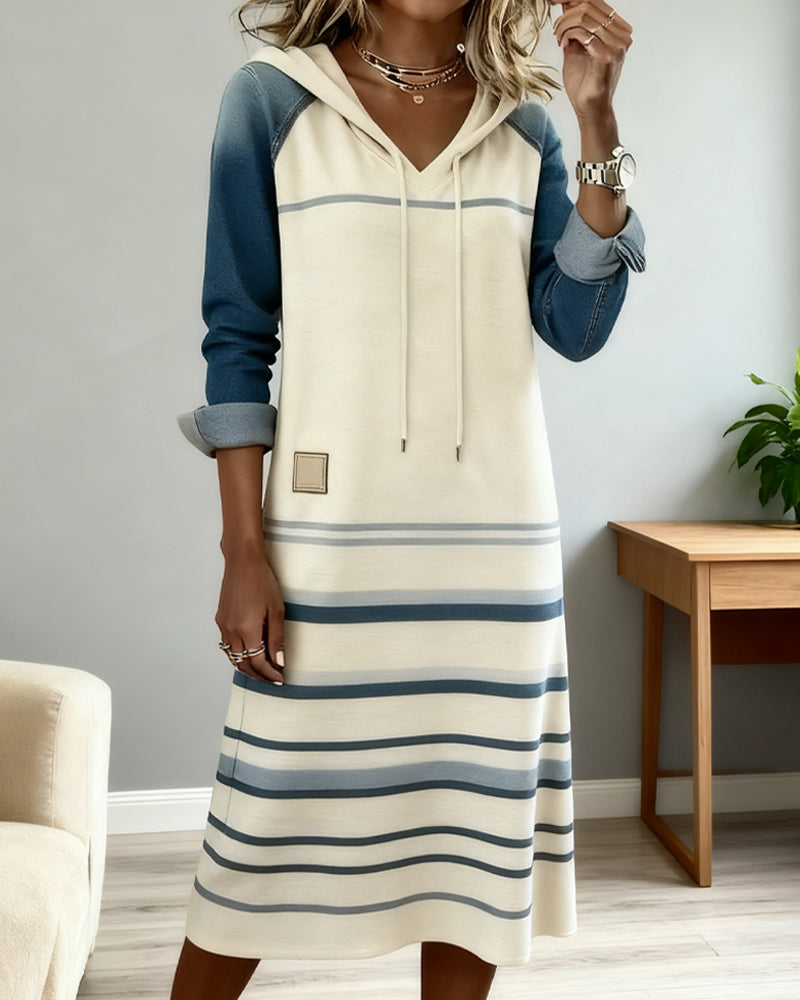 Everly™ - Striped Hooded Dress