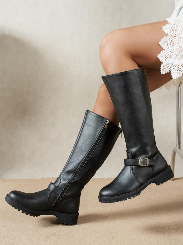 Rosavie | Women's Cushioned Buckle Roomy Calf-Length Booties