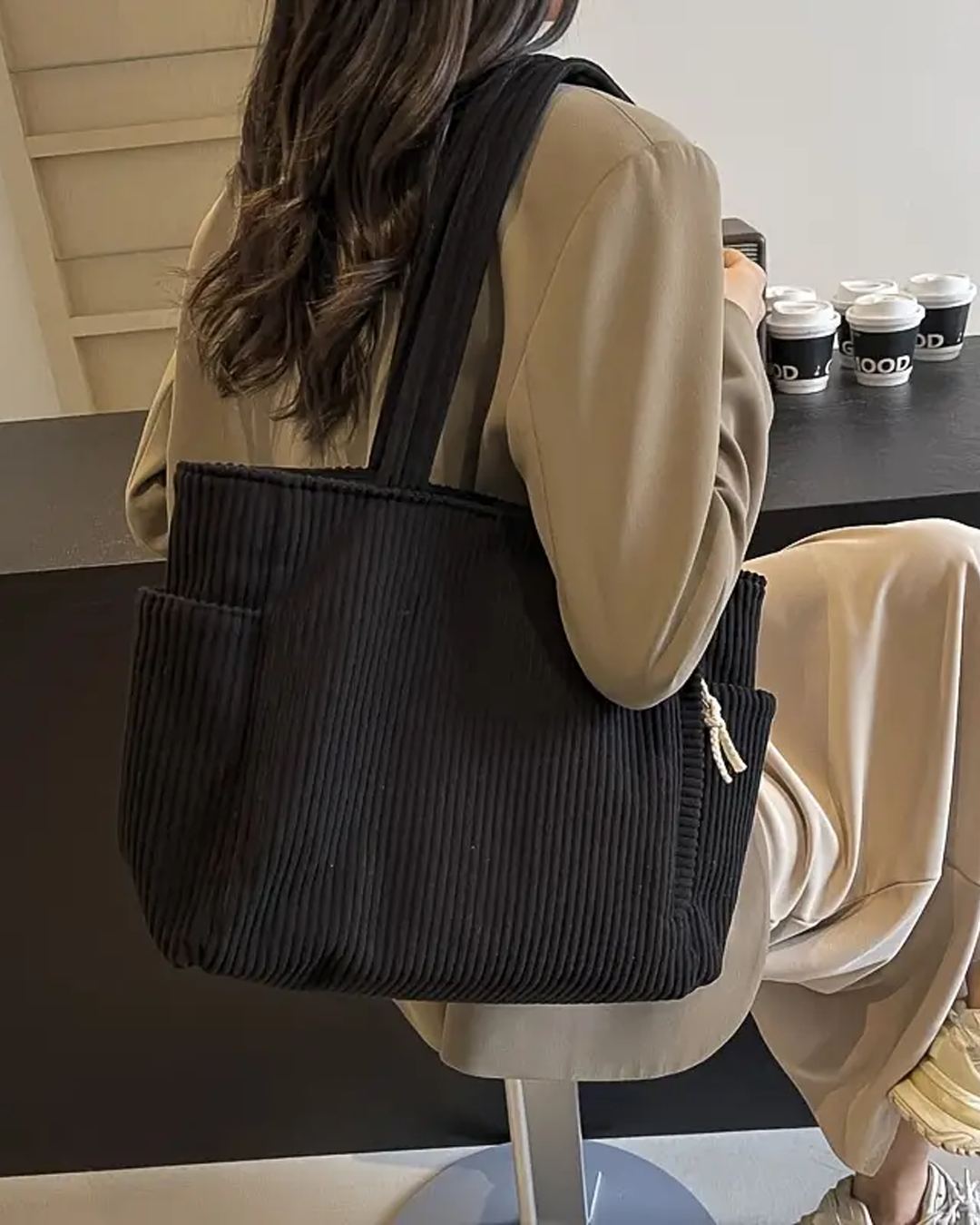 Talia™ – Ribbed Tote Bag