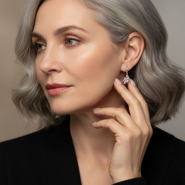 Lily™ Cat Icon Earrings with Round Closure