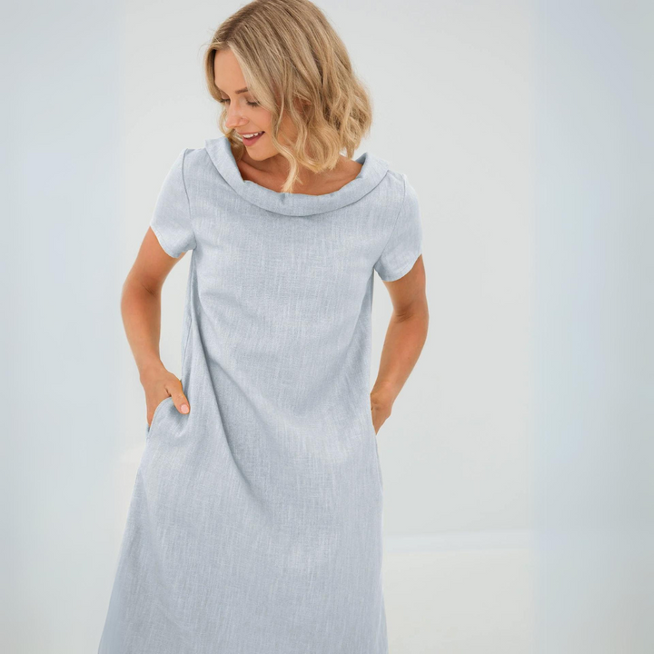Fenna | Women's Short Sleeve Mini Dress with Pockets