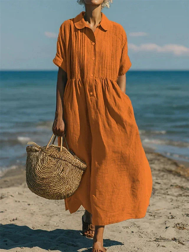 Lightweight Summer Button-Up Shirt Dress for Women