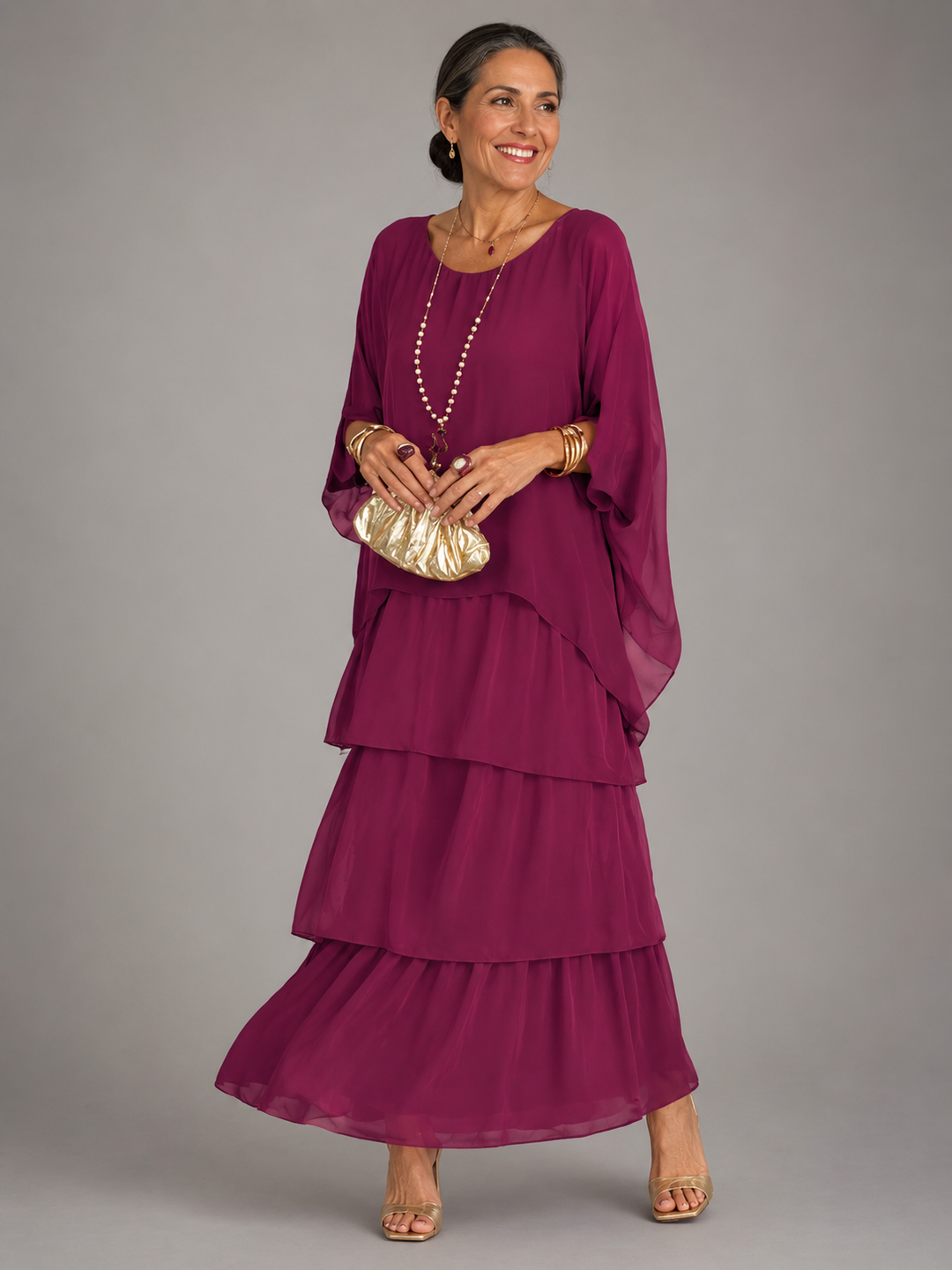 Lara | Women's Round Neck Maxi Dress with Pockets