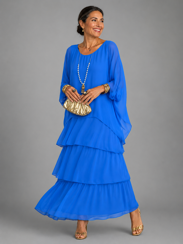 Lara | Women's Round Neck Maxi Dress with Pockets