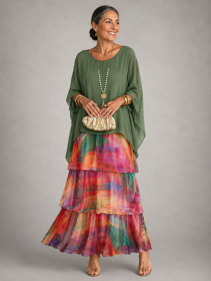 Lara | Women's Round Neck Maxi Dress with Pockets
