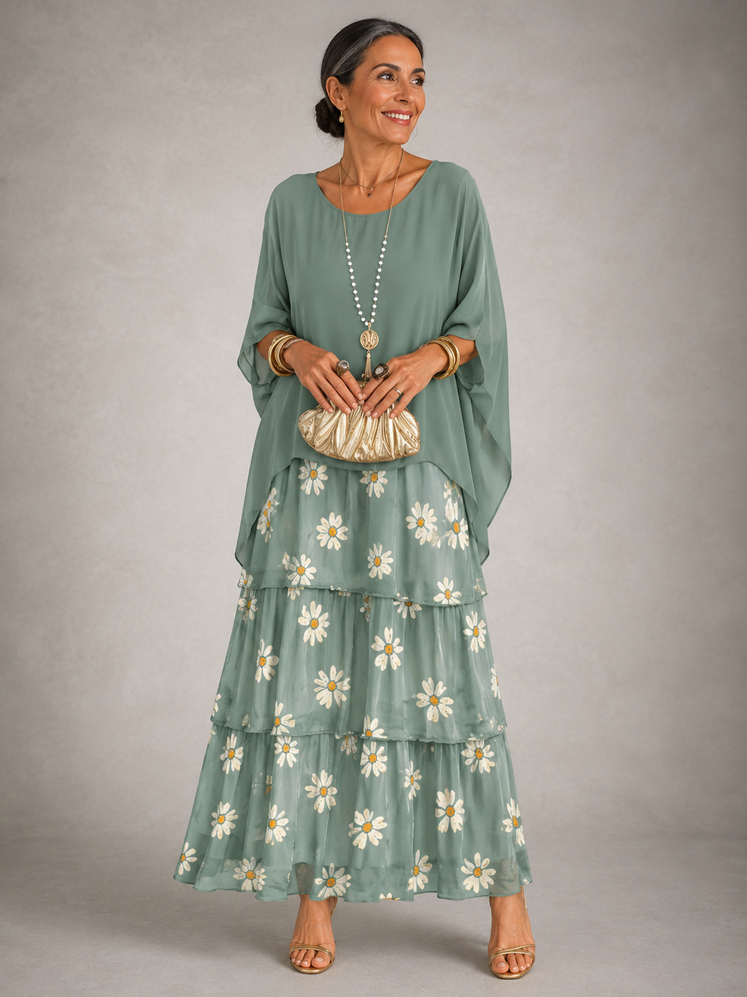 Lara | Women's Round Neck Maxi Dress with Pockets