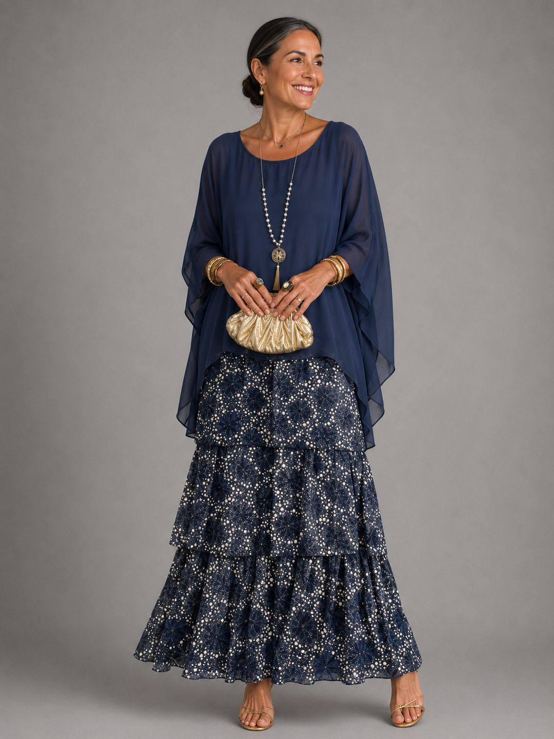 Lara | Women's Round Neck Maxi Dress with Pockets