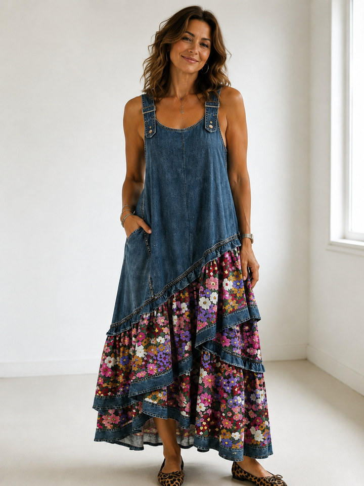 Aria | Creative Patchwork Maxi Gown