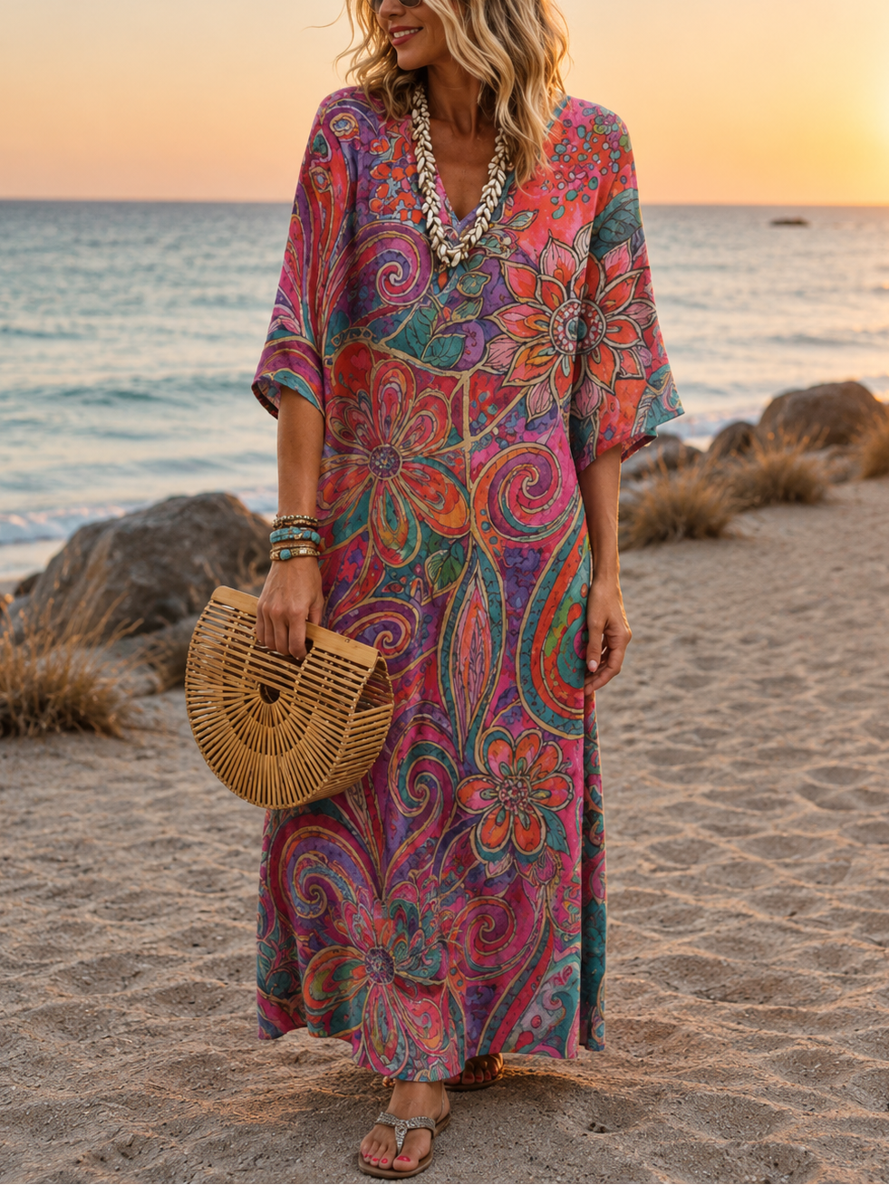 Klementyna | Women's Vibrant Boho Chic Maxi Dress
