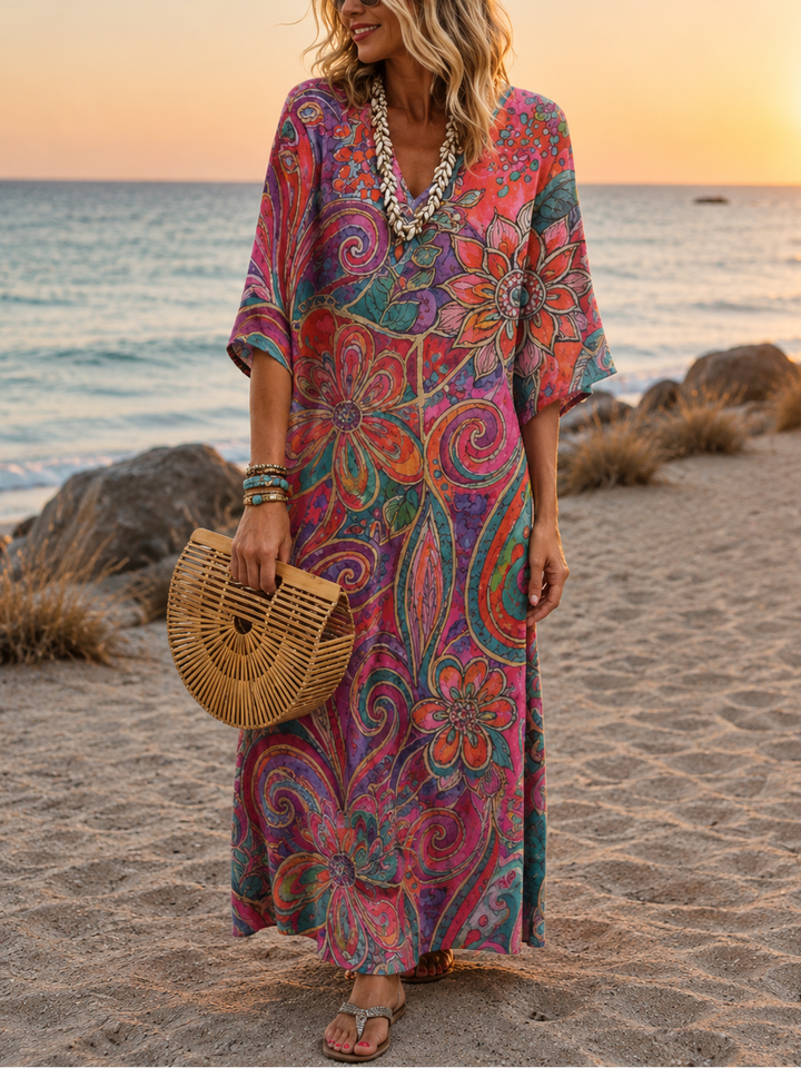 Klementyna | Women's Vibrant Boho Chic Maxi Dress