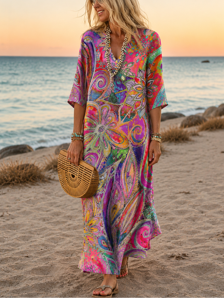 Klementyna | Women's Vibrant Boho Chic Maxi Dress