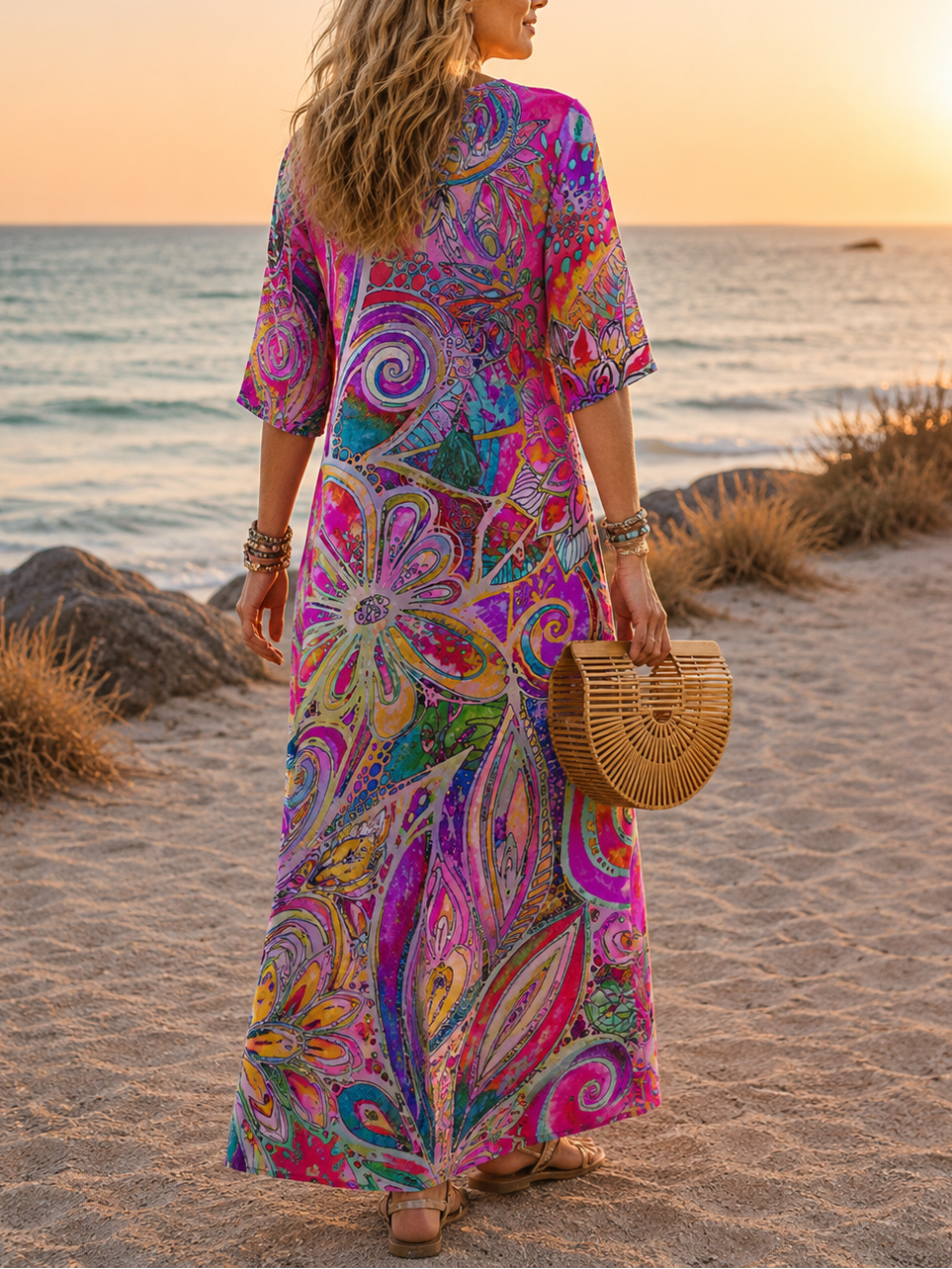 Klementyna | Women's Vibrant Boho Chic Maxi Dress