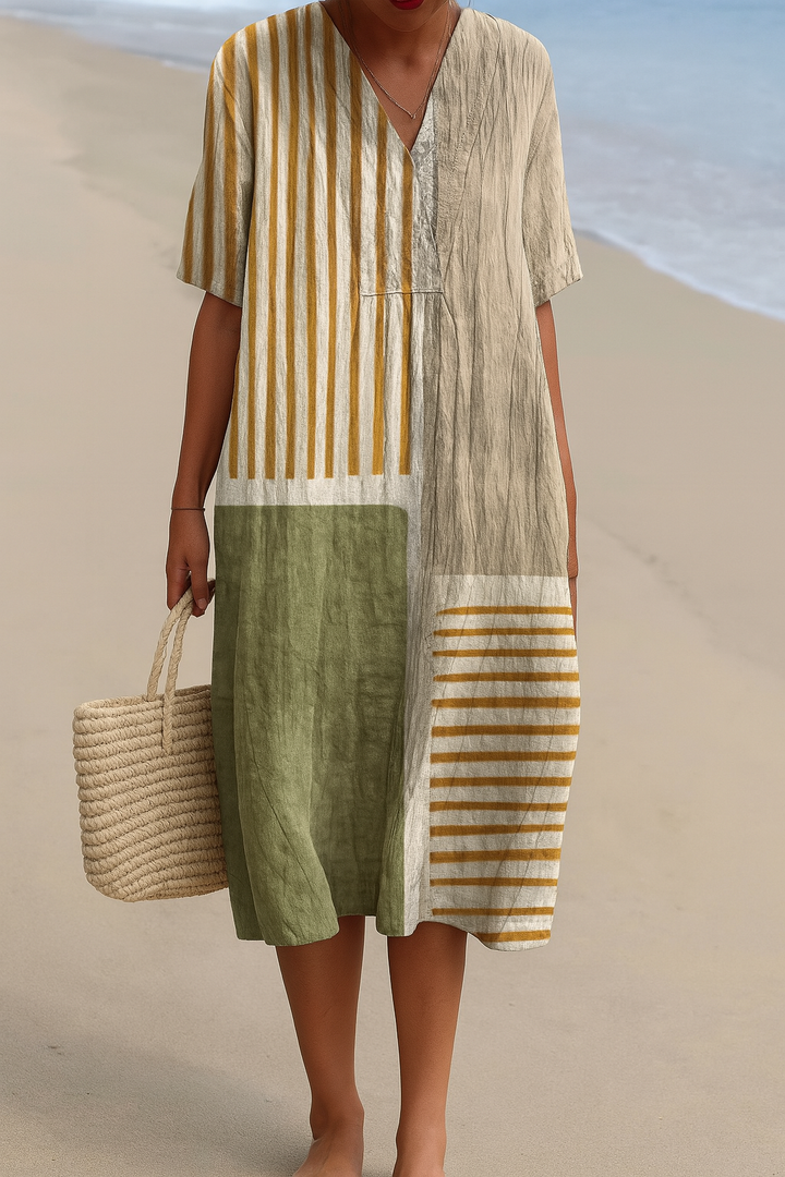 Leah | Women's Breeze Midi Dress with V-Neck