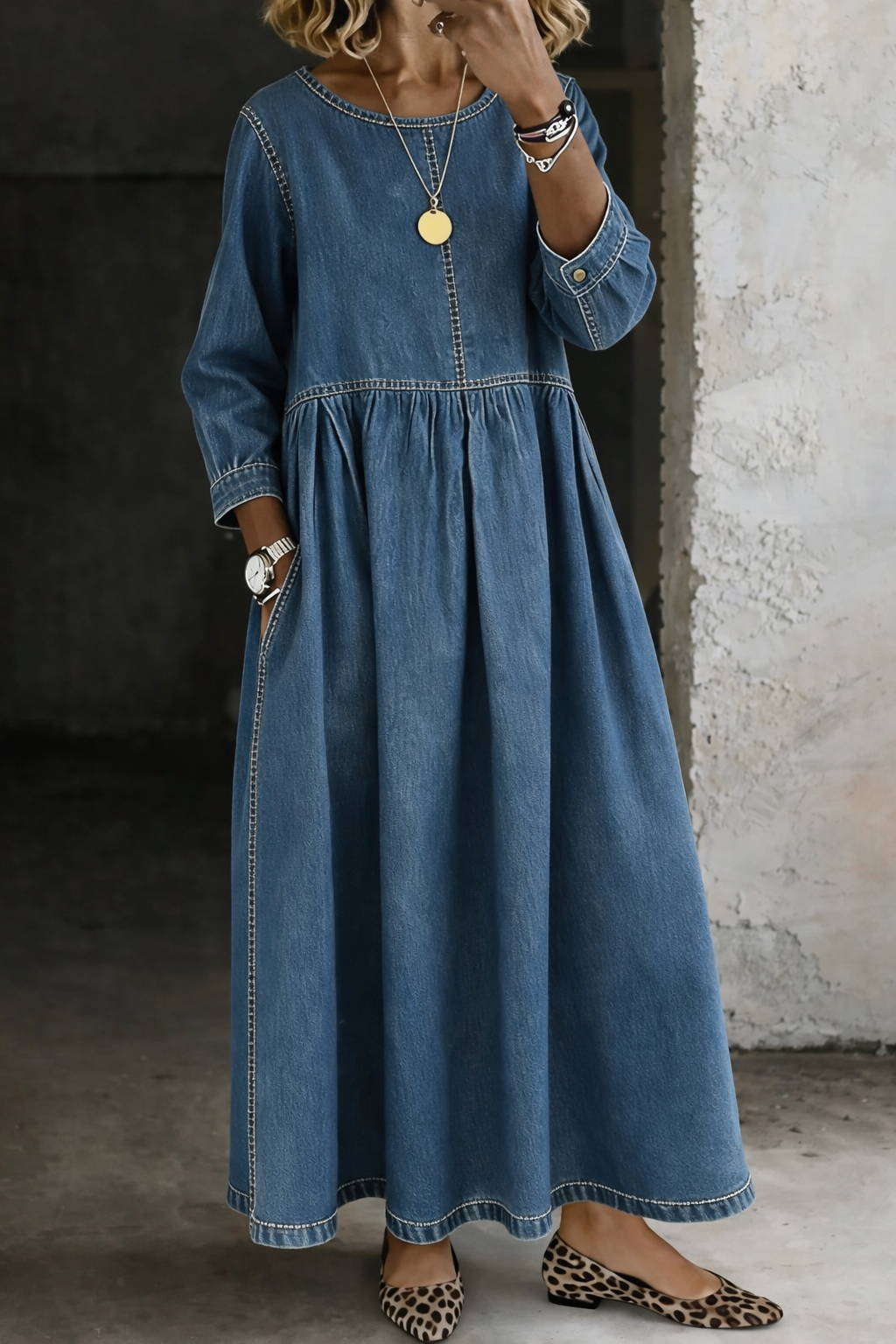 Melissa | Long Sleeve Round Neck Dress