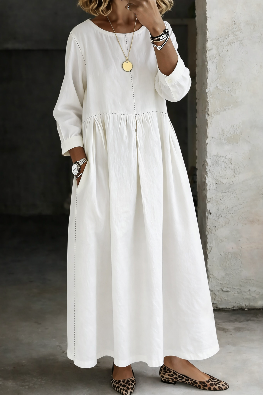 Melissa | Long Sleeve Round Neck Dress