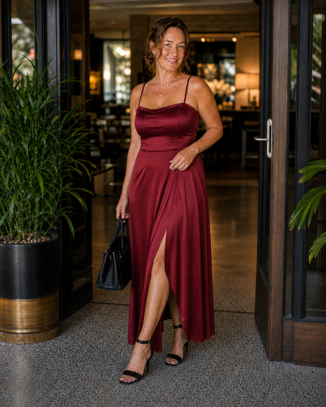 Women's Sleeveless Maxi Wrap Dress with Front Slit