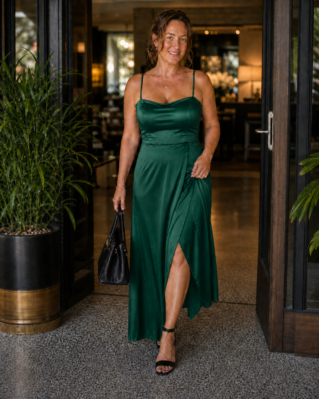 Women's Sleeveless Maxi Wrap Dress with Front Slit