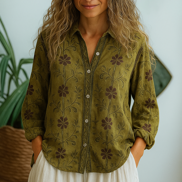Cara™ - Vintage Leaf Blouse