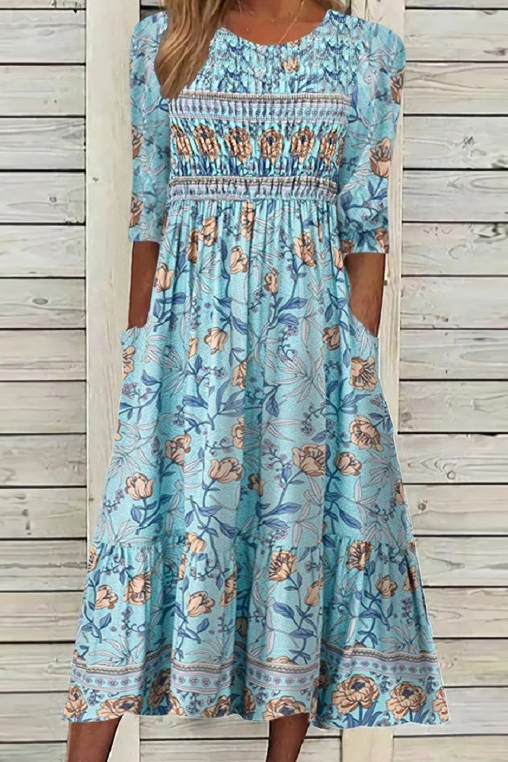 Darcie™ - Elegant Tummy Covering Floral Dress