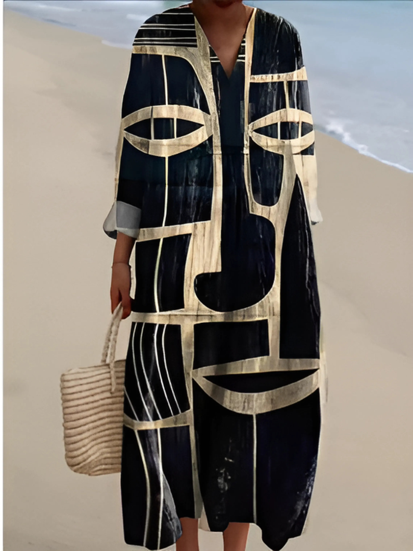 Luna | Women's Relaxed Prism Print Midi Dress