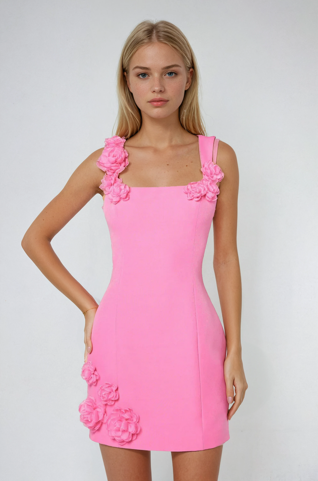 Women's Square Neck Sleeveless Mini Dress
