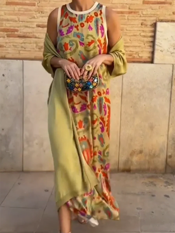 Delly - Bohemian Style Two-Piece Dress