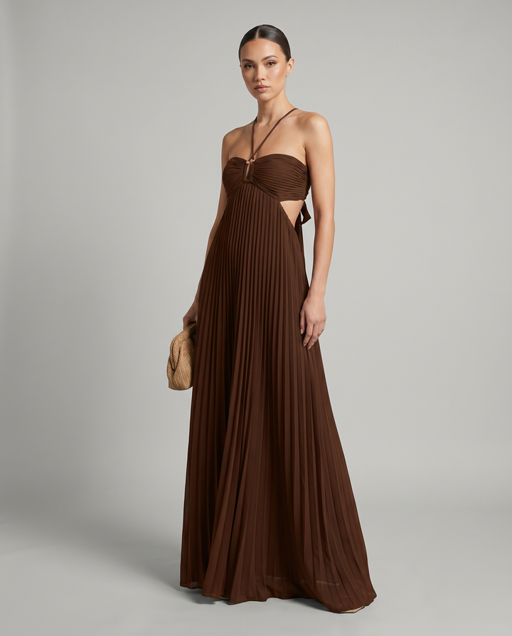 Women's Sleeveless Maxi Dress with Cut-Out
