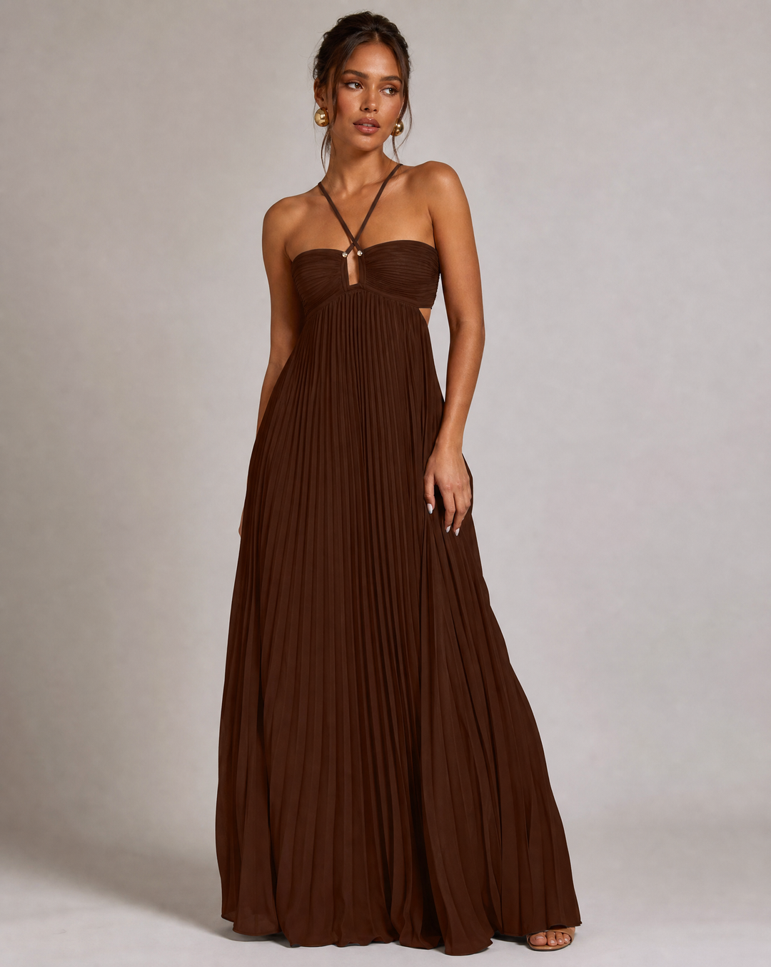 Women's Sleeveless Maxi Dress with Cut-Out