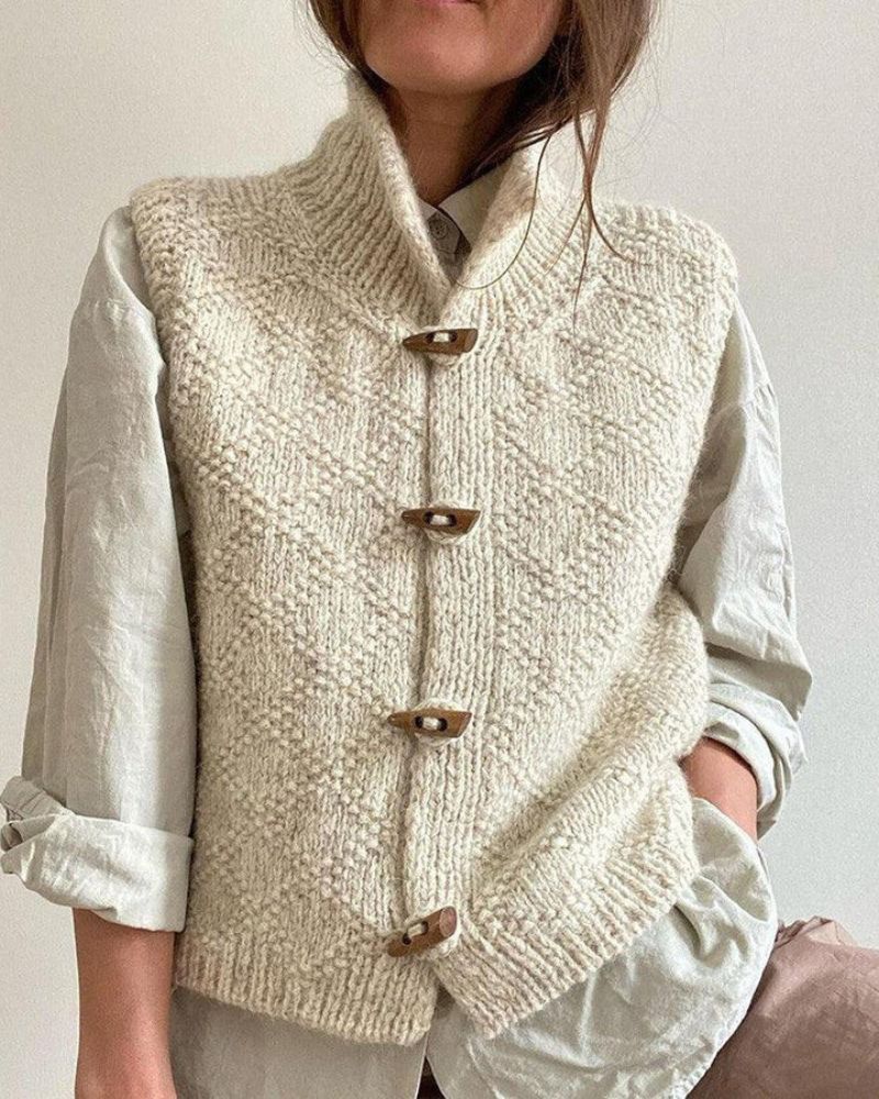 Ingrid™ - Cozy Knit Sleeveless Cardigan