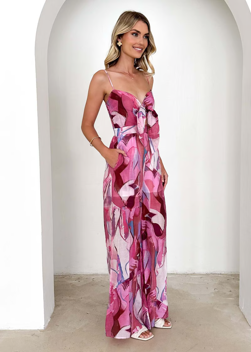 Isadora | Women's Sleeveless Cut-Out Jumpsuit with Pockets