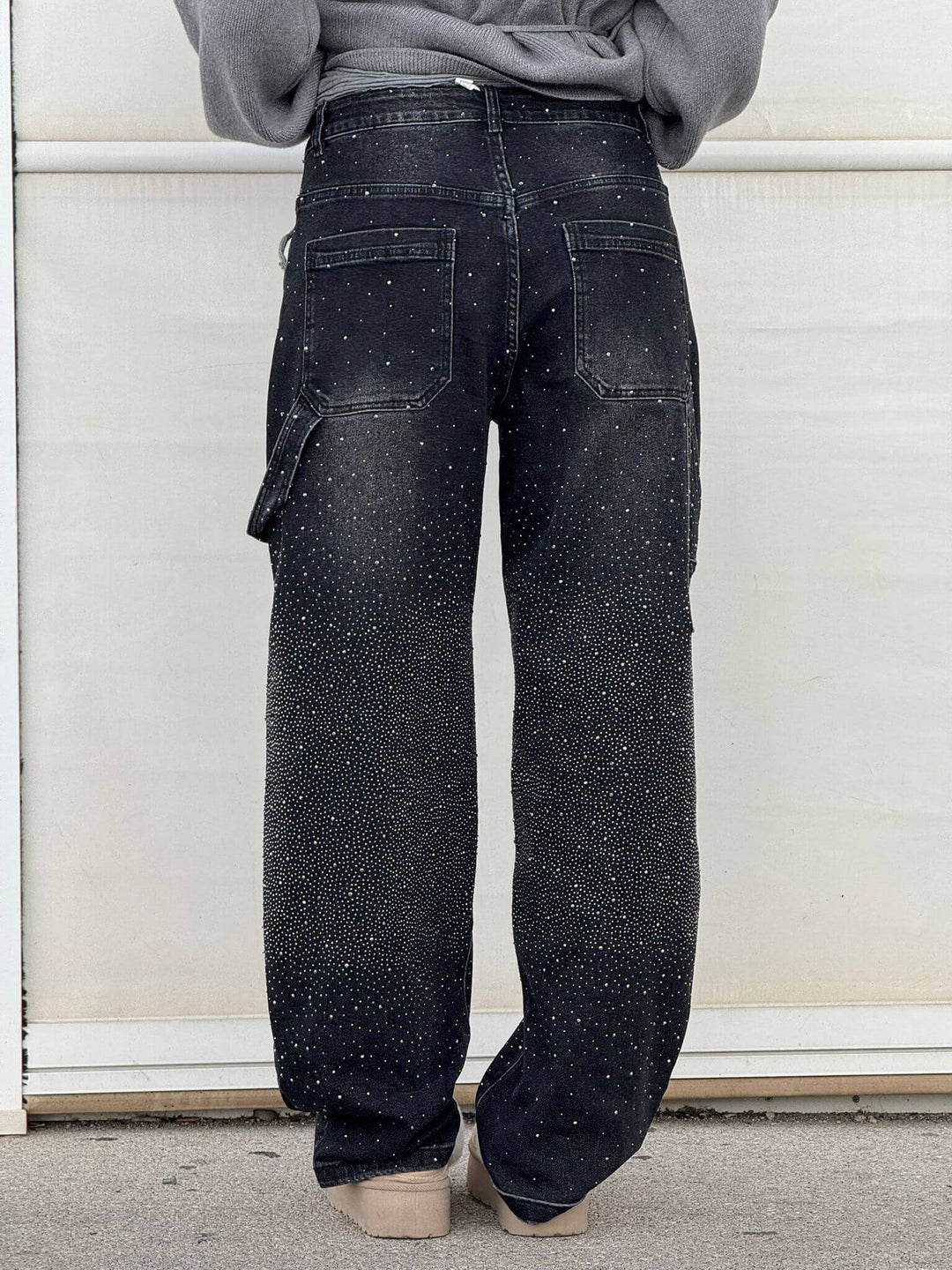 Shiny Carpenter-Style Denim Jeans