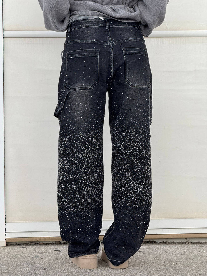 Shiny Carpenter-Style Denim Jeans